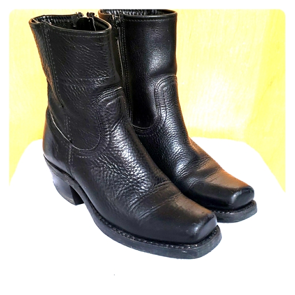 square toe short boots